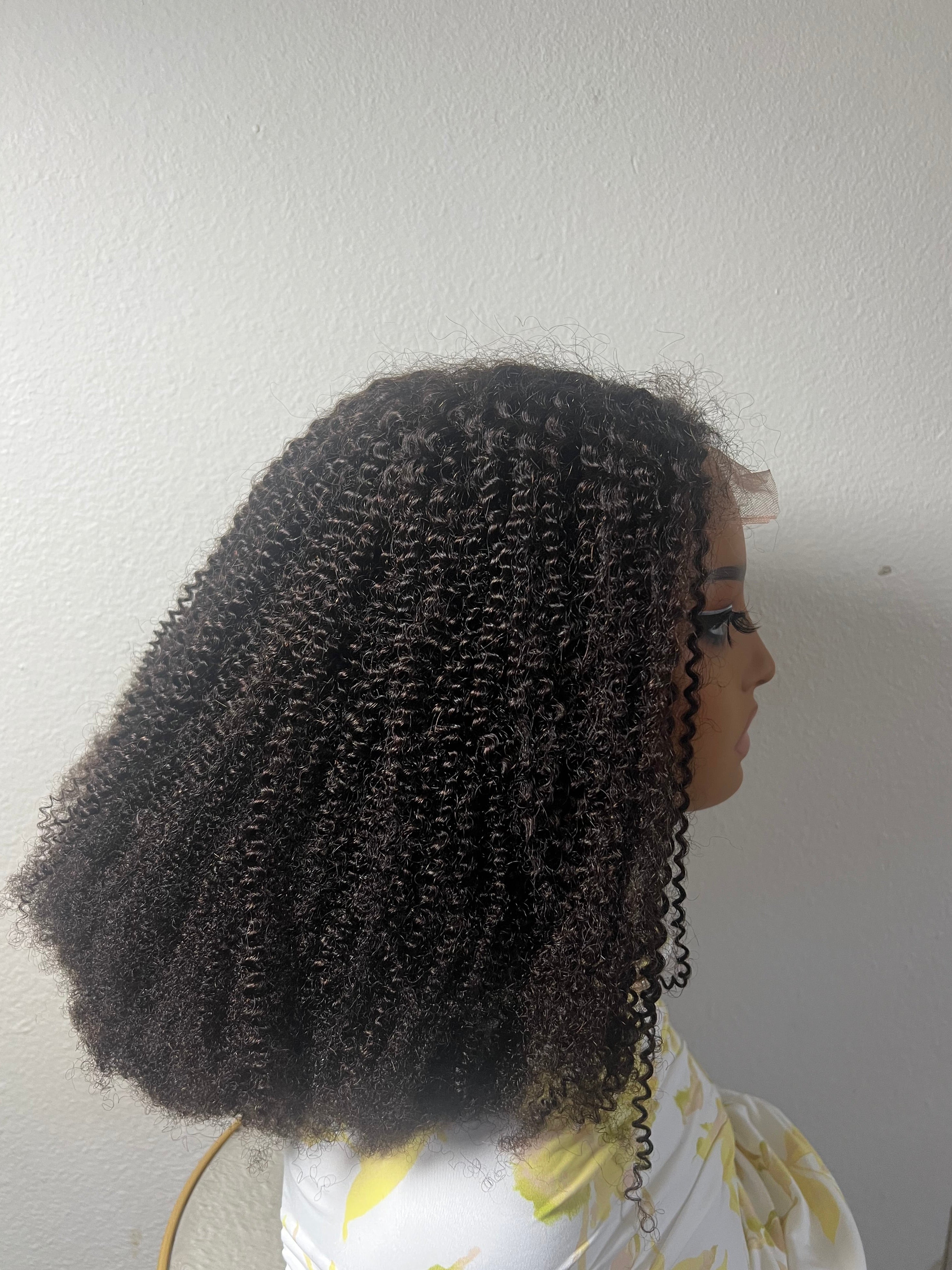 5*5glueless kinky curly 18 inches